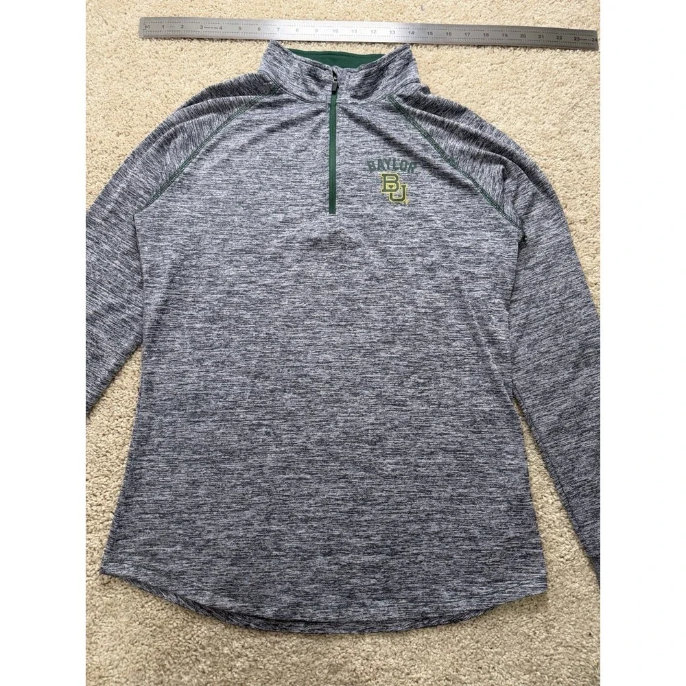 Women's Colosseum Baylor Bears Bikram Lightweight Marled Gray Quarter Zip Size L